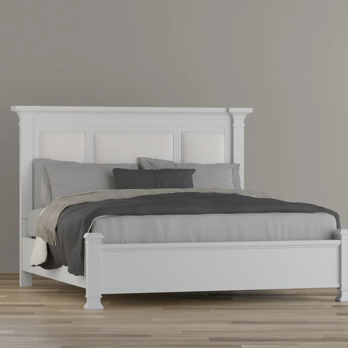 Sale Newport California King Upholstered Panel Bed King Beds
