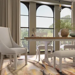 Best Newport 7pc Dining Set: Trestle Dining Table, 4 Side Chairs & 2 Host Arm Chairs Dining Room Sets