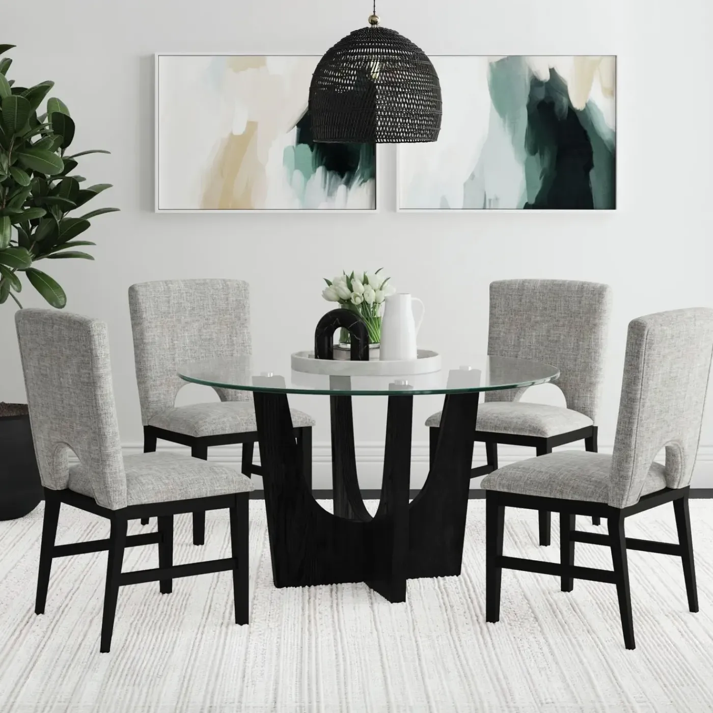 Outlet Orwell Round Glass Dining Set-New! Dining Room Sets