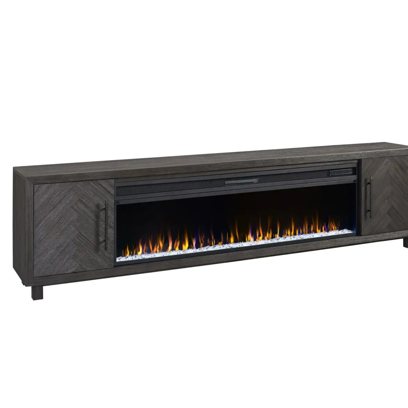 Outlet Pasadena 96" Crystal Fireplace Console Entertainment Centers & Tv Stands