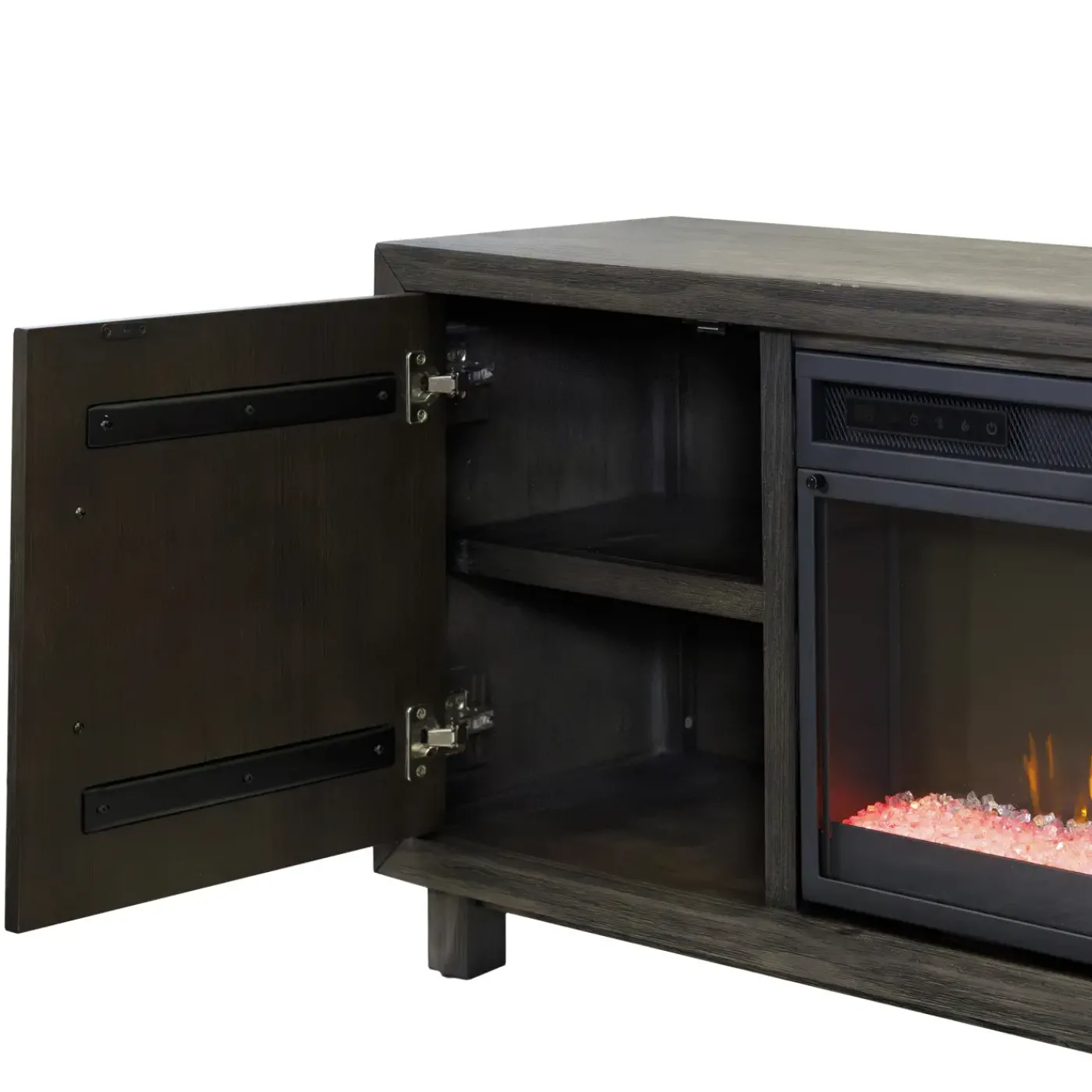 Outlet Pasadena 96" Crystal Fireplace Console Entertainment Centers & Tv Stands