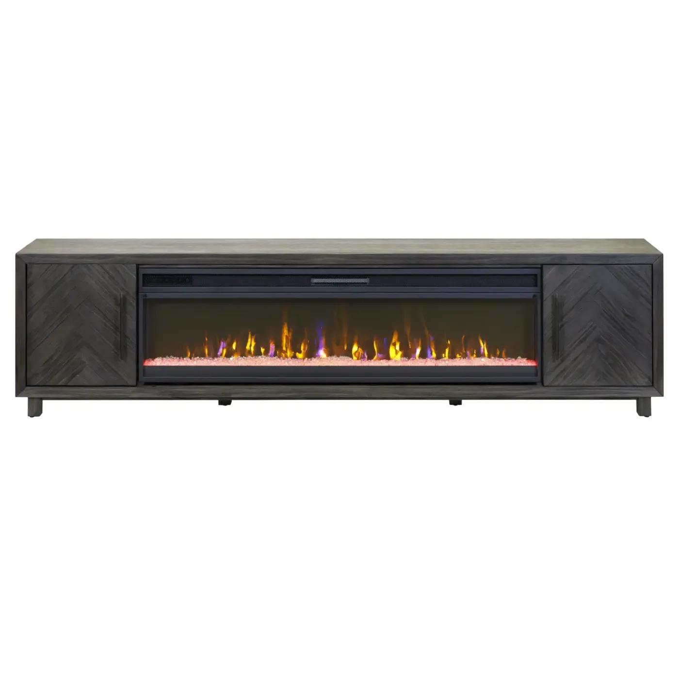 Outlet Pasadena 96" Crystal Fireplace Console Entertainment Centers & Tv Stands
