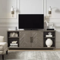 Discount Pasadena 80" 2 Door Console Entertainment Centers & Tv Stands