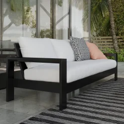 New Queensland 3pc Outdoor Seating Set: Sofa & 2 Rocker Lounge Chairs Outdoor Seating