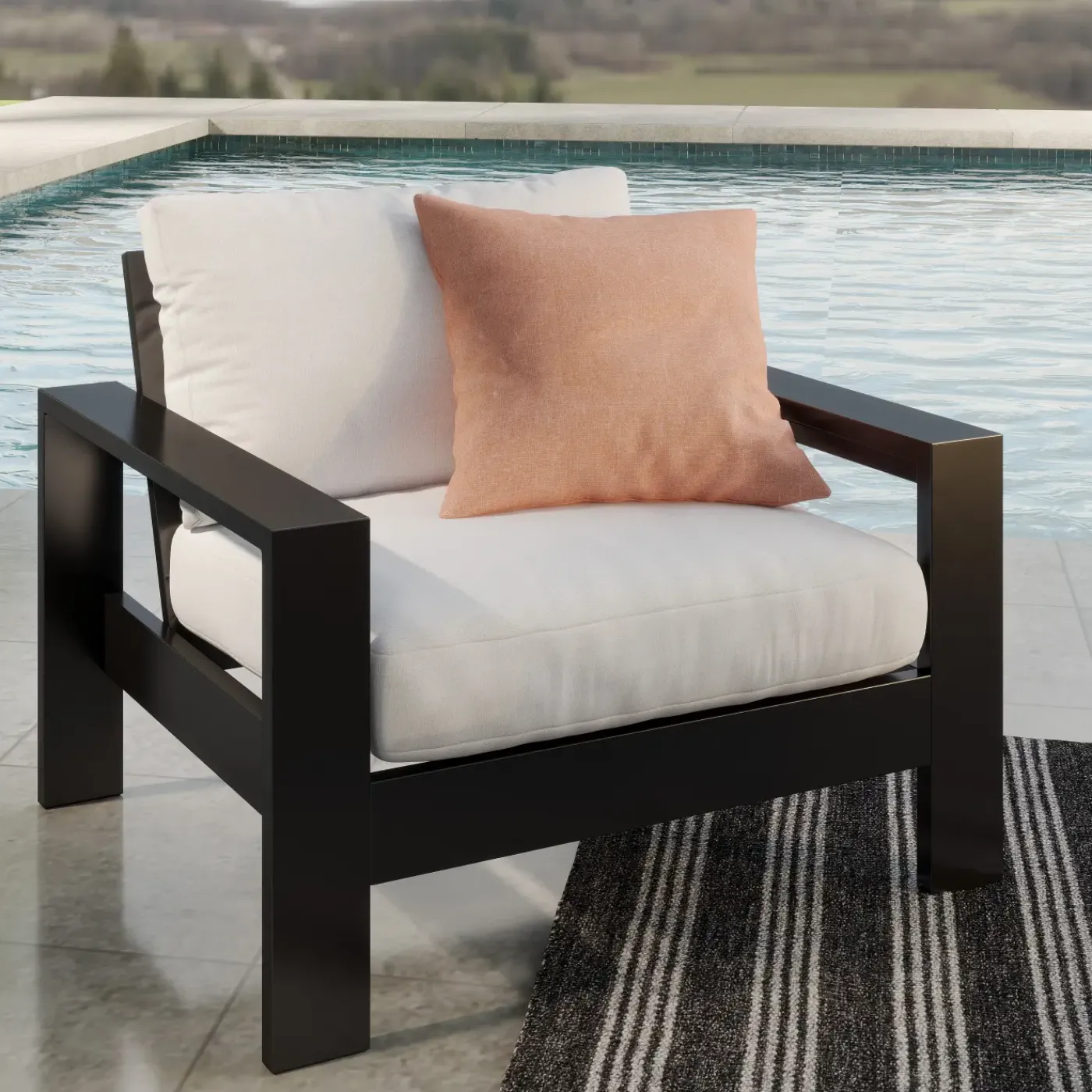 New Queensland 3pc Outdoor Seating Set: Sofa & 2 Rocker Lounge Chairs Outdoor Seating