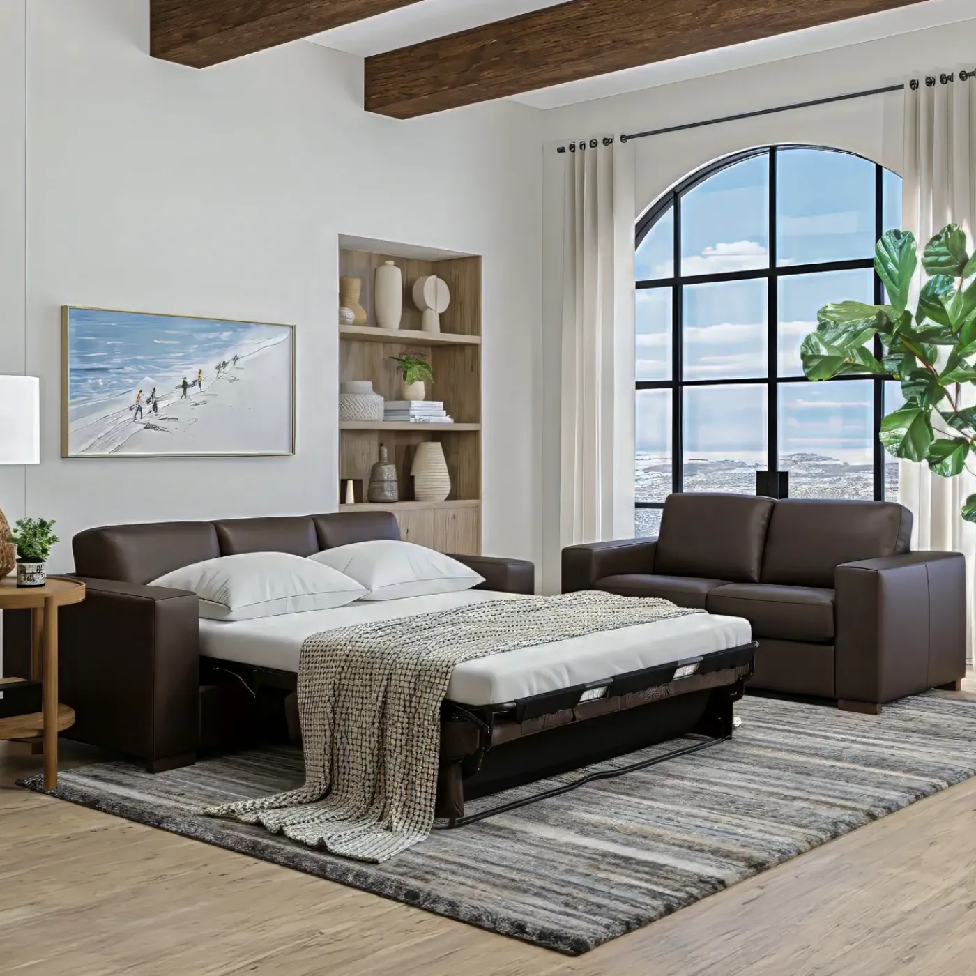 Clearance Quinn Leather Sleeper Sofas & Couches|Sleeper Sofas