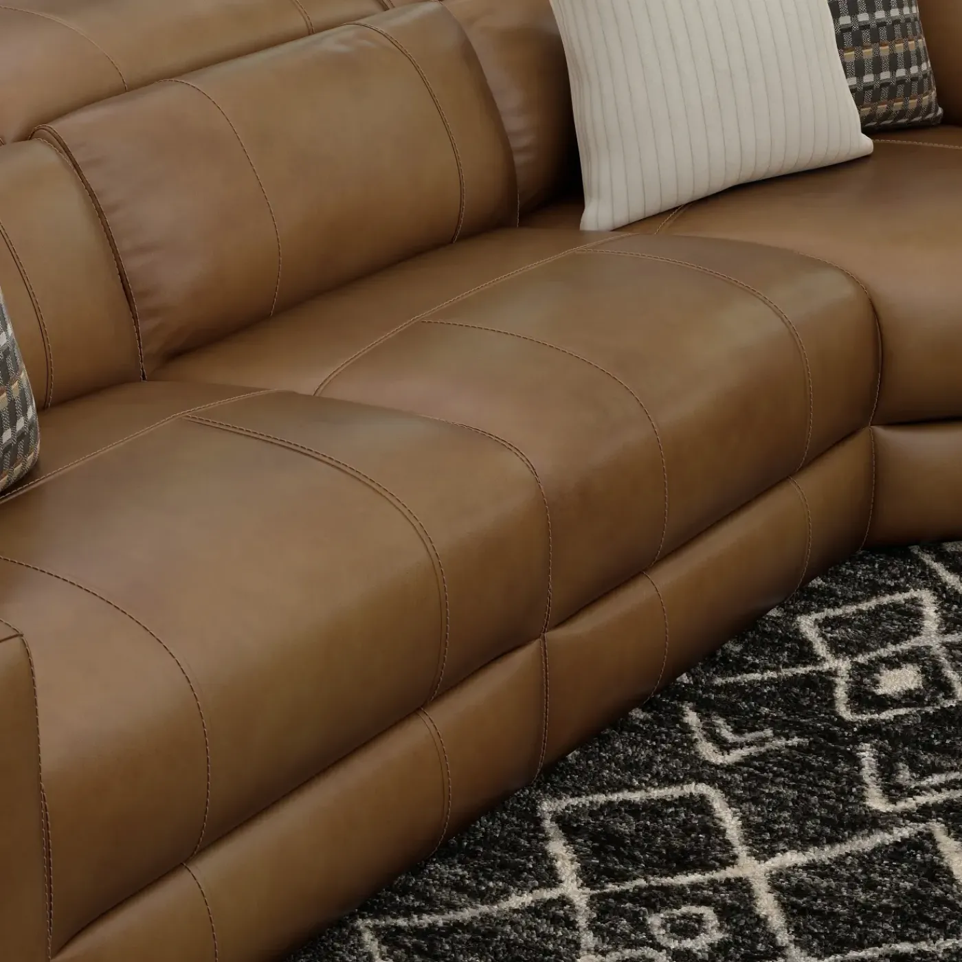 Hot Radiance 5pc Power Leather Sectional Reclining Furniture