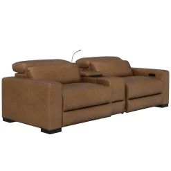 Discount Radiance Power Leather Loveseat with Console Sofas & Couches|Reclining Furniture