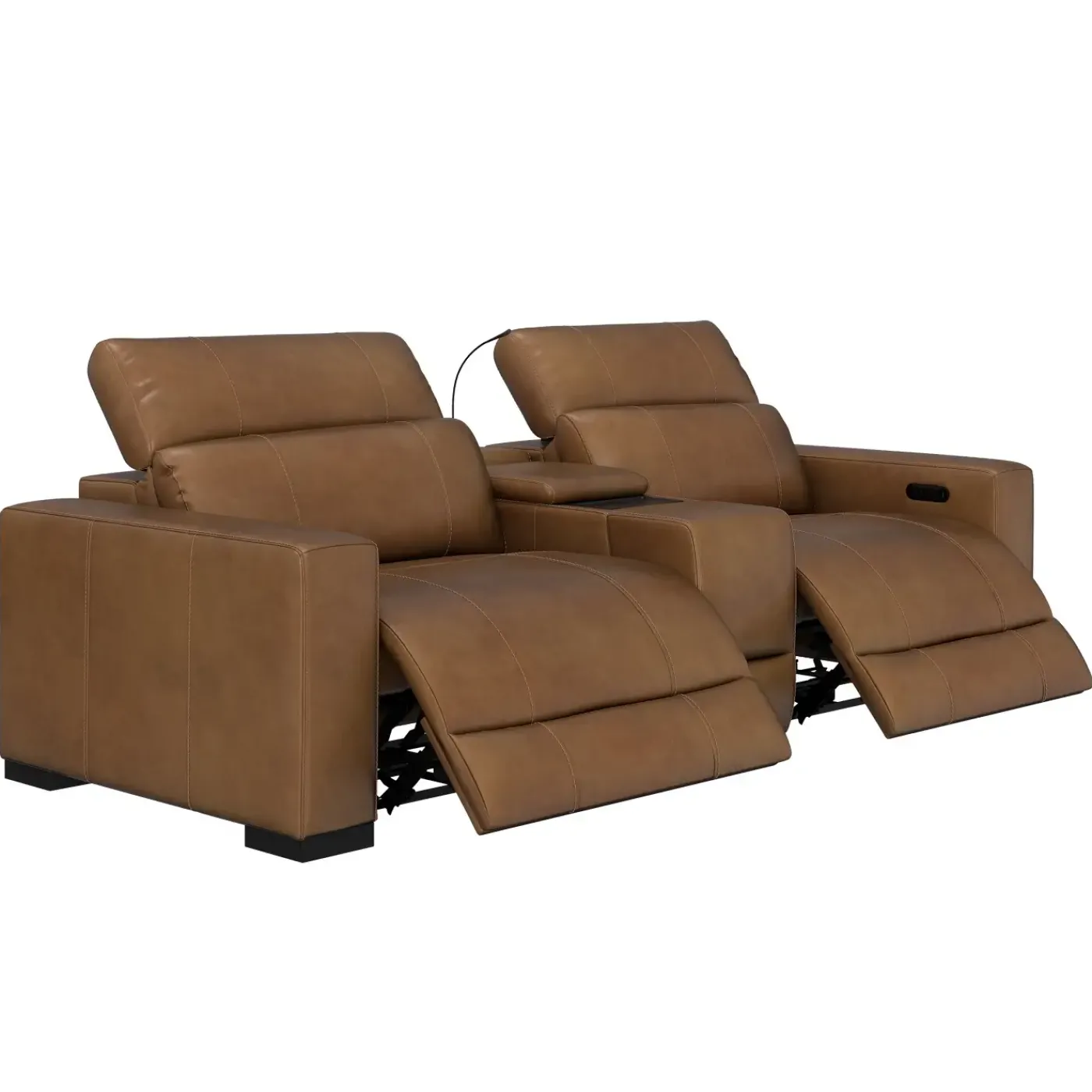 Discount Radiance Power Leather Loveseat with Console Sofas & Couches|Reclining Furniture