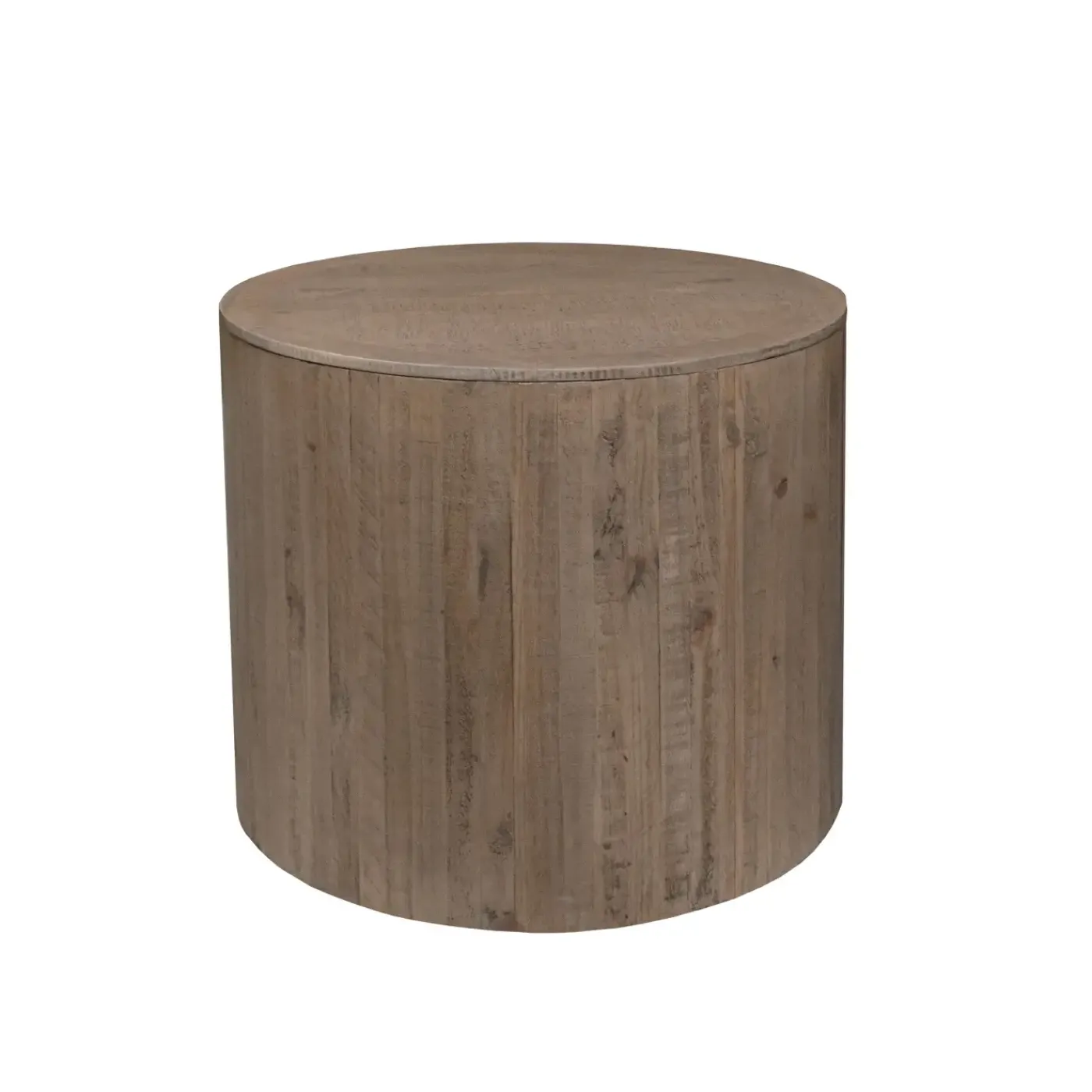 Outlet Reed Storage Slat Drum End Table Coffee & Cocktail Tables