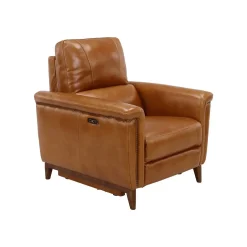 Online Remy Leather Power Recliner with Power Headrest Recliners