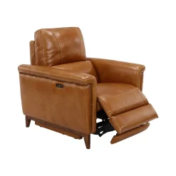 Online Remy Leather Power Recliner with Power Headrest Recliners