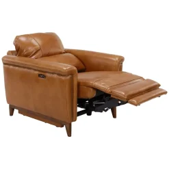 Online Remy Leather Power Recliner with Power Headrest Recliners