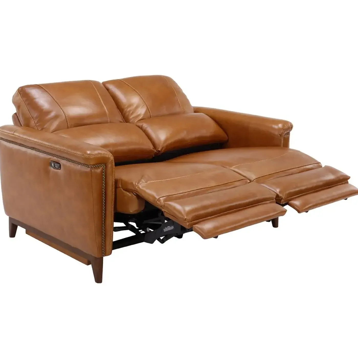 Discount Remy Leather Power Reclining Loveseat with Power Headrests Loveseats|Reclining Furniture