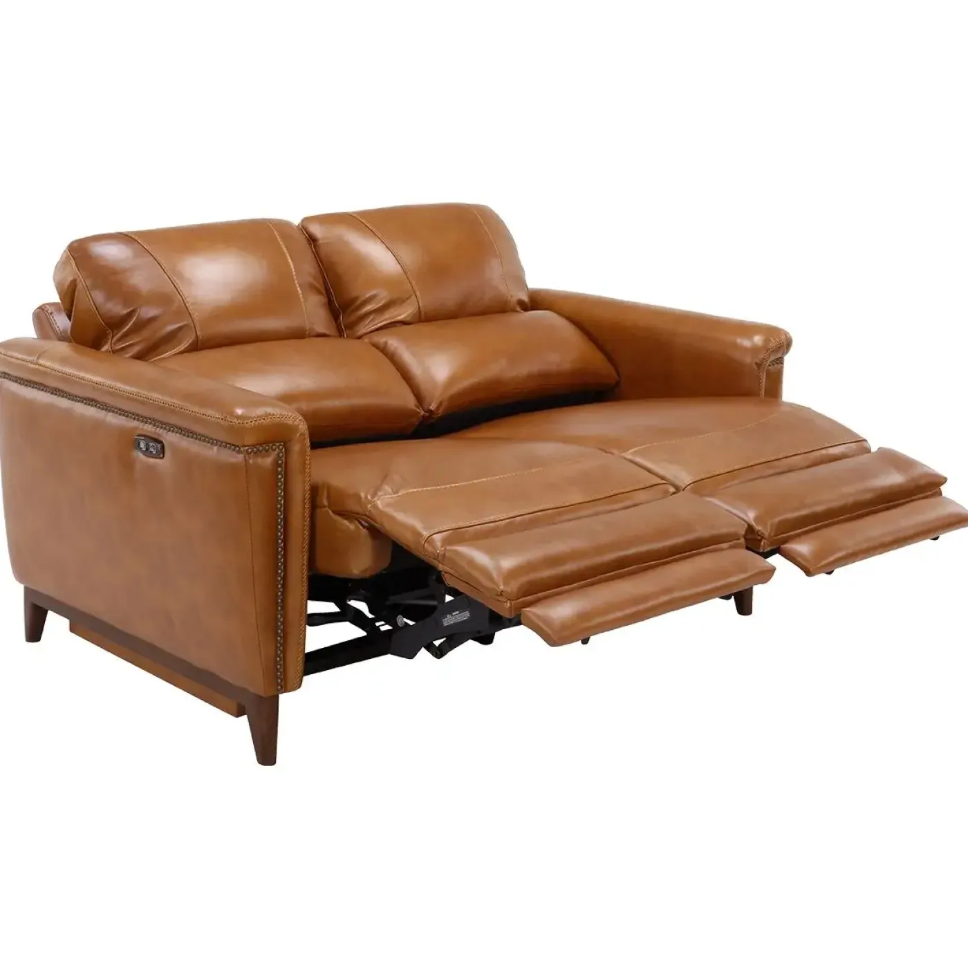 Discount Remy Leather Power Reclining Loveseat with Power Headrests Loveseats|Reclining Furniture