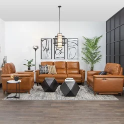 Hot Remy Leather Power Reclining Sofa & Power Reclining Loveseat with Power Headrests Living Room Sets