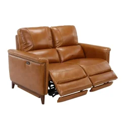 Hot Remy Leather Power Reclining Sofa & Power Reclining Loveseat with Power Headrests Living Room Sets