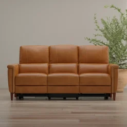 Outlet Remy Leather Power Reclining Sofa with Power Headrests Sofas & Couches|Reclining Furniture