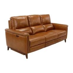 Outlet Remy Leather Power Reclining Sofa with Power Headrests Sofas & Couches|Reclining Furniture