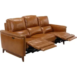 Outlet Remy Leather Power Reclining Sofa with Power Headrests Sofas & Couches|Reclining Furniture