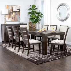 Online Riley 7pc Dining Set: Extendable Table, 6 Slat Back Chairs Dining Room Sets