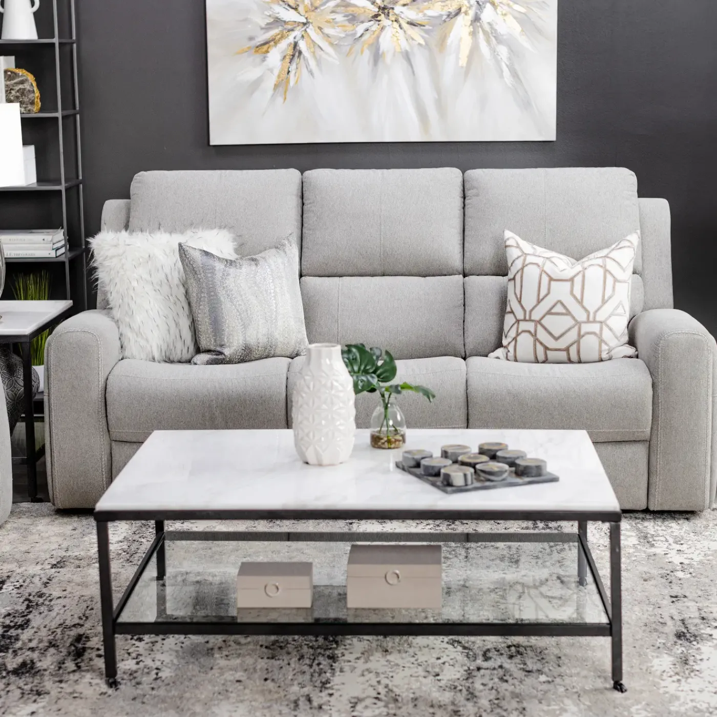 Best Riverdale Gray Reclining Living Room Set Living Room Sets|Reclining Furniture