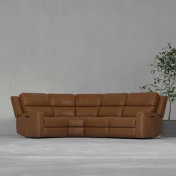 Hot Riverdale 4pc Leather Power Sectional Sectionals