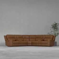 Discount Riverdale 7pc Leather Power Sectional Sectionals