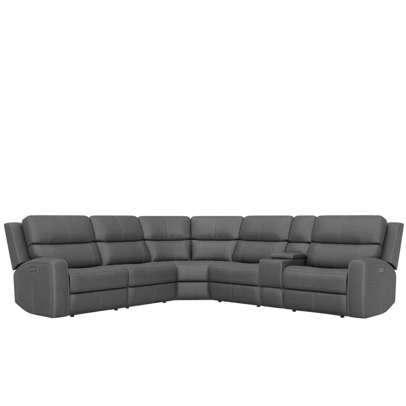 Sale Riverdale 6pc Leather Sectional with Wireless Charging Sectionals