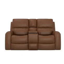 Hot Riverdale Zero G Leather Power Loveseat with Console Loveseats