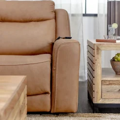 Sale Ryder Leather Power Reclining Loveseat with Heat & Massage Loveseats