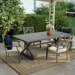 Clearance Saint Lucia 5pc Dining Set: Table & 4 Armchairs Outdoor Dining|Outdoor Furniture Sets