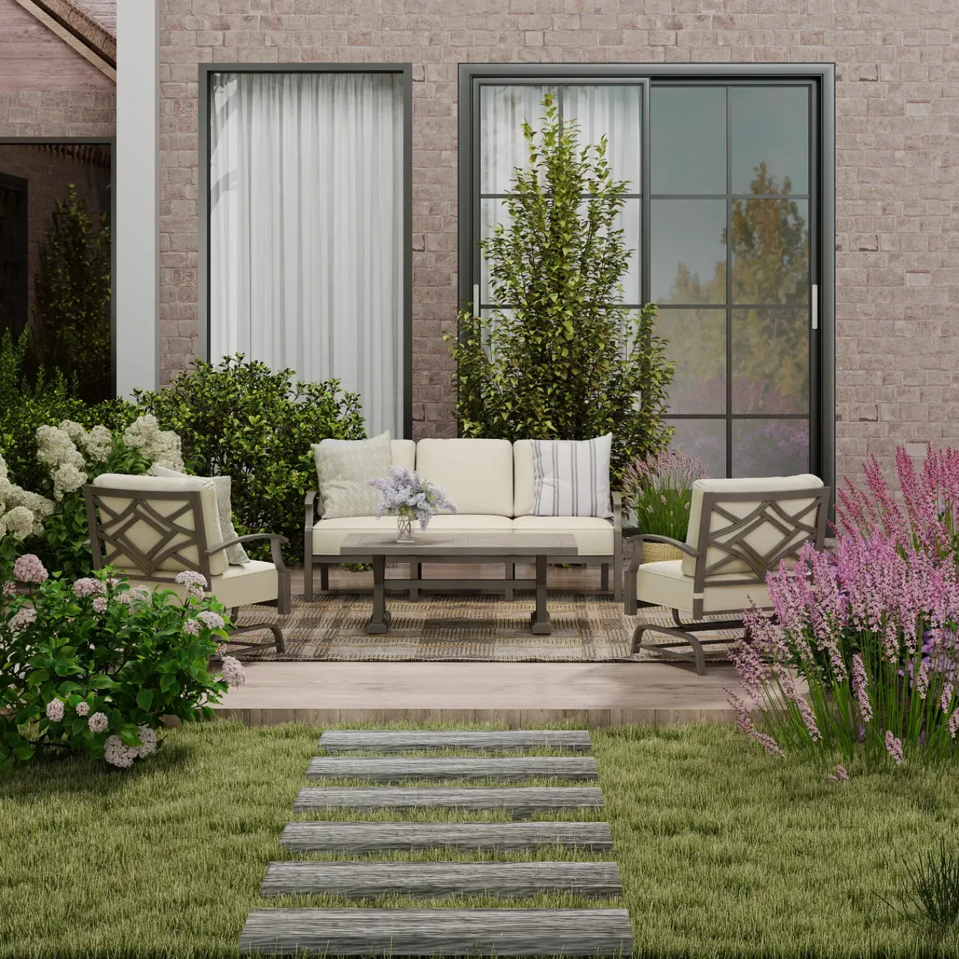Online Saint Lucia 3pc Set: Sofa & 2 Motion Chairs Outdoor Seating|Outdoor Furniture Sets