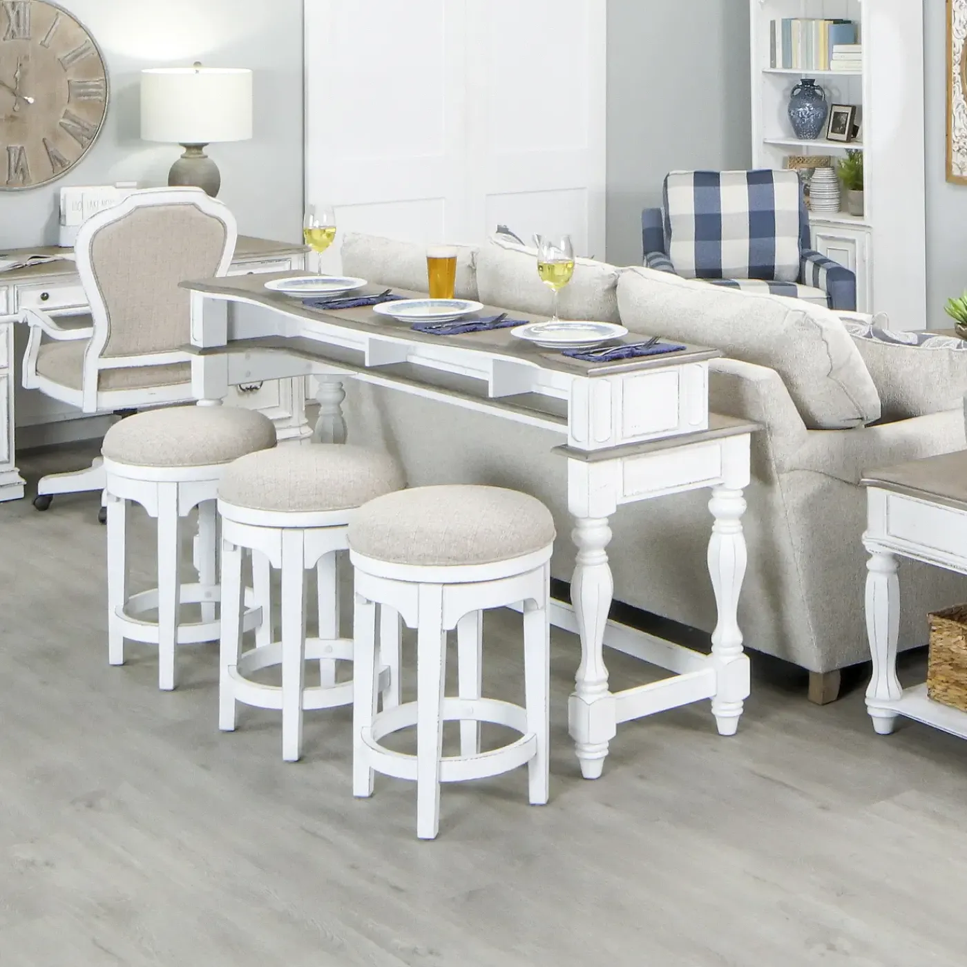 Discount Savannah Console Table & 3 Stools Bar Furniture