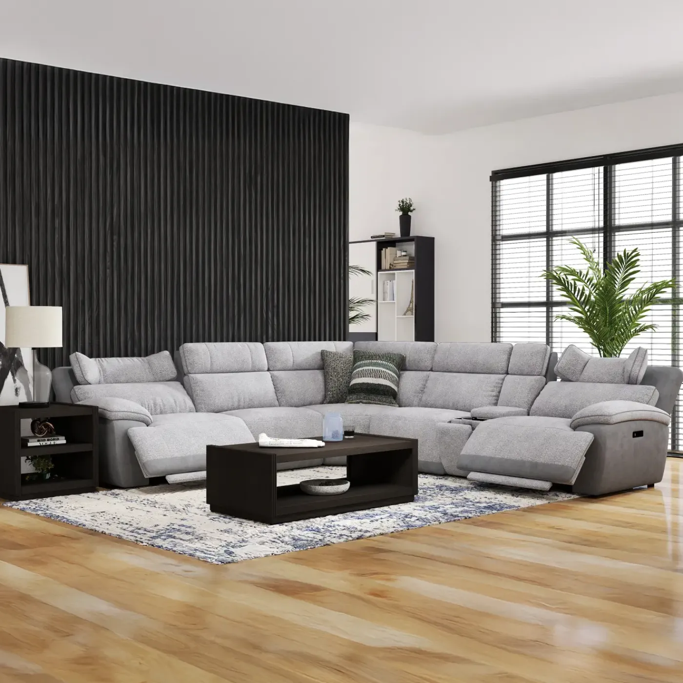 New Screenplay 6pc Immersive Sound Power Sectional Living Room Sets|Sectionals
