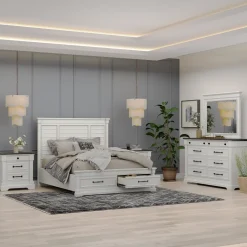 Sheridan California King Storage Bed, Dresser, Mirror, Nightstand Bedroom Sets