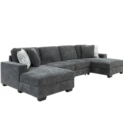 Discount Slumber 3pc Double Storage Chaise Sleeper Sectional Living Room Sets|Sectionals