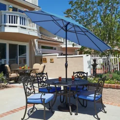 Outlet St. Lucia 9' Round Auto-Tilt Umbrella Outdoor Umbrellas