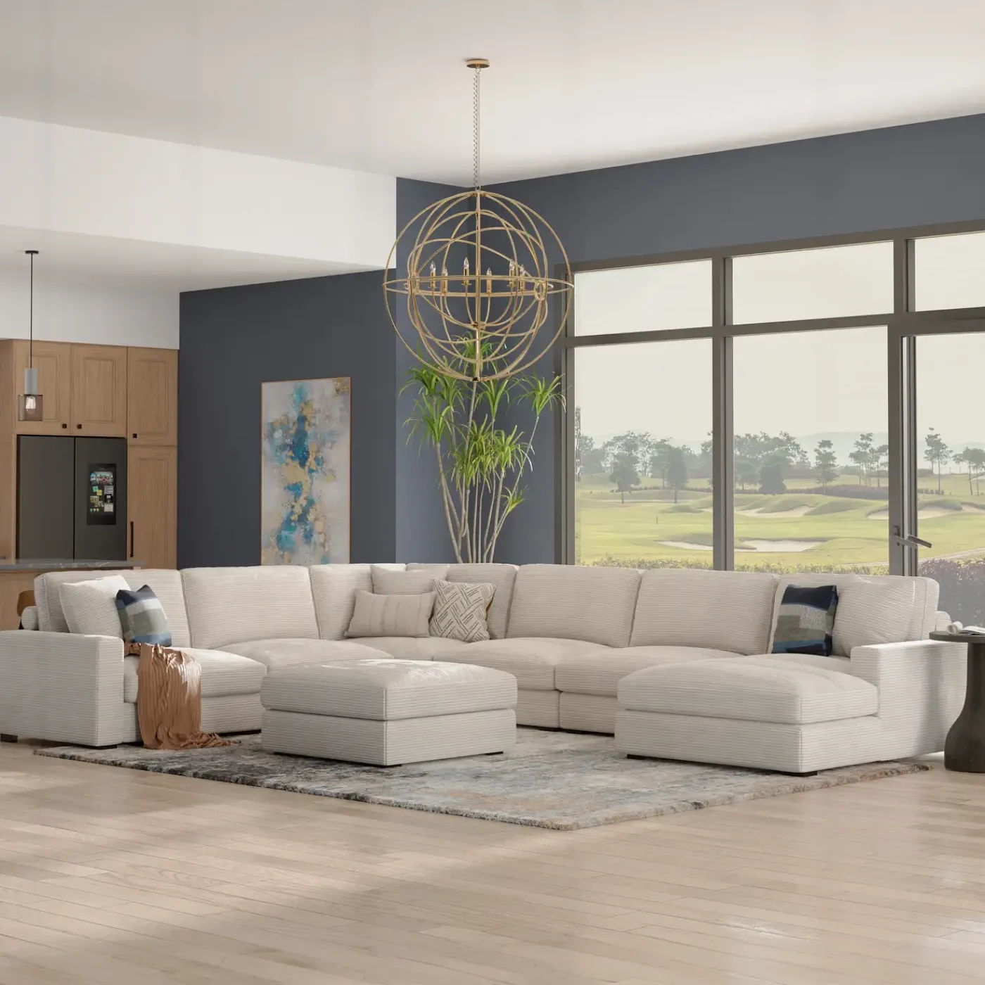Sydney 6pc Right Chaise Sectional Living Room Sets
