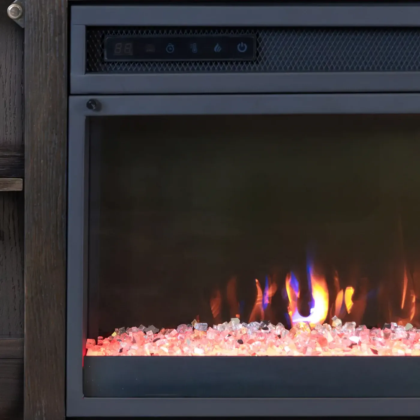 Hot Tate 84" Fireplace Console with 42: Crystal Insert Living Room Sets|Entertainment Centers & Tv Stands