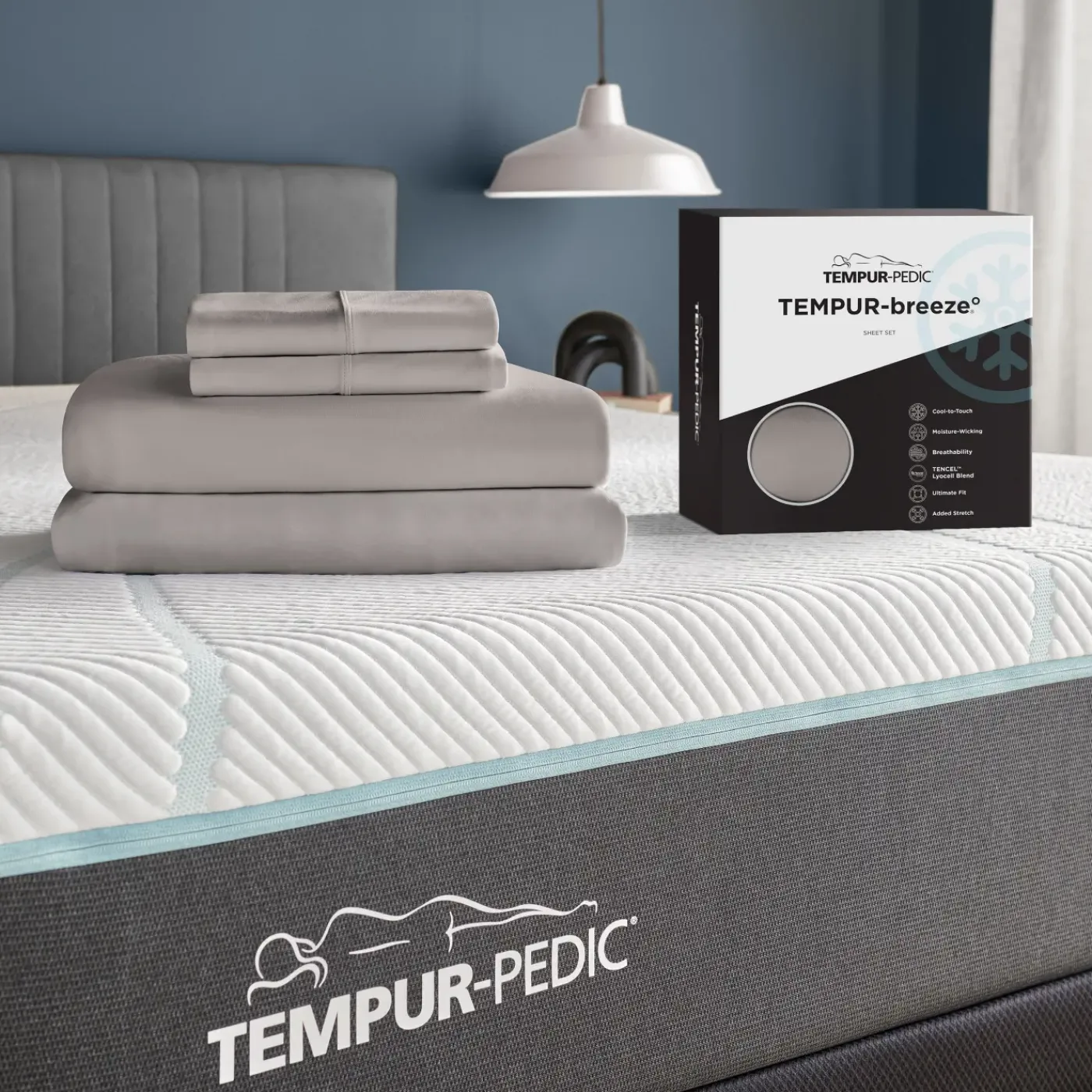 Hot Tempur Breeze Cooling Graphite Sheet Set Sheets & Mattress Protectors