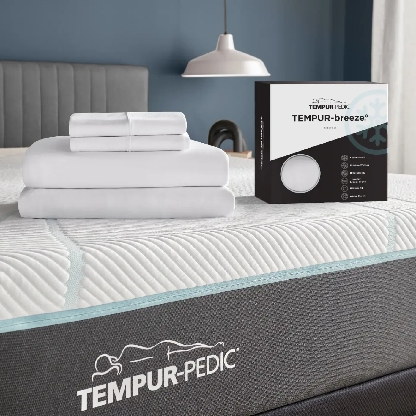 Discount Tempur Breeze Cooling White Sheet Set Sheets & Mattress Protectors