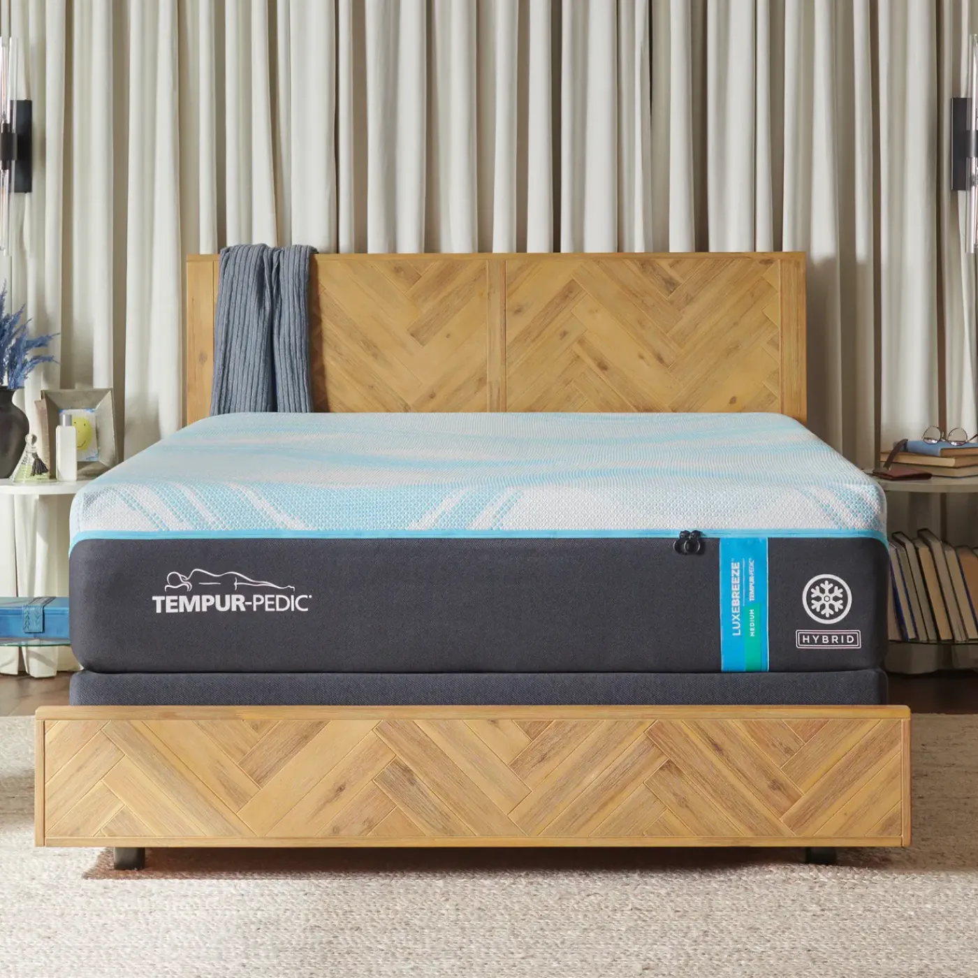 Sale Tempur LuxeBreeze Med Hybrid Split Head Eastern King Hybrid Mattress Eastern King Mattresses
