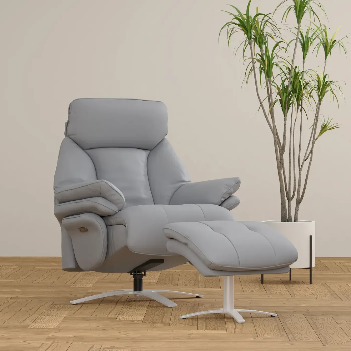 Discount Tranquil Swivel Power Recliner with Ottoman Chairs|Recliners
