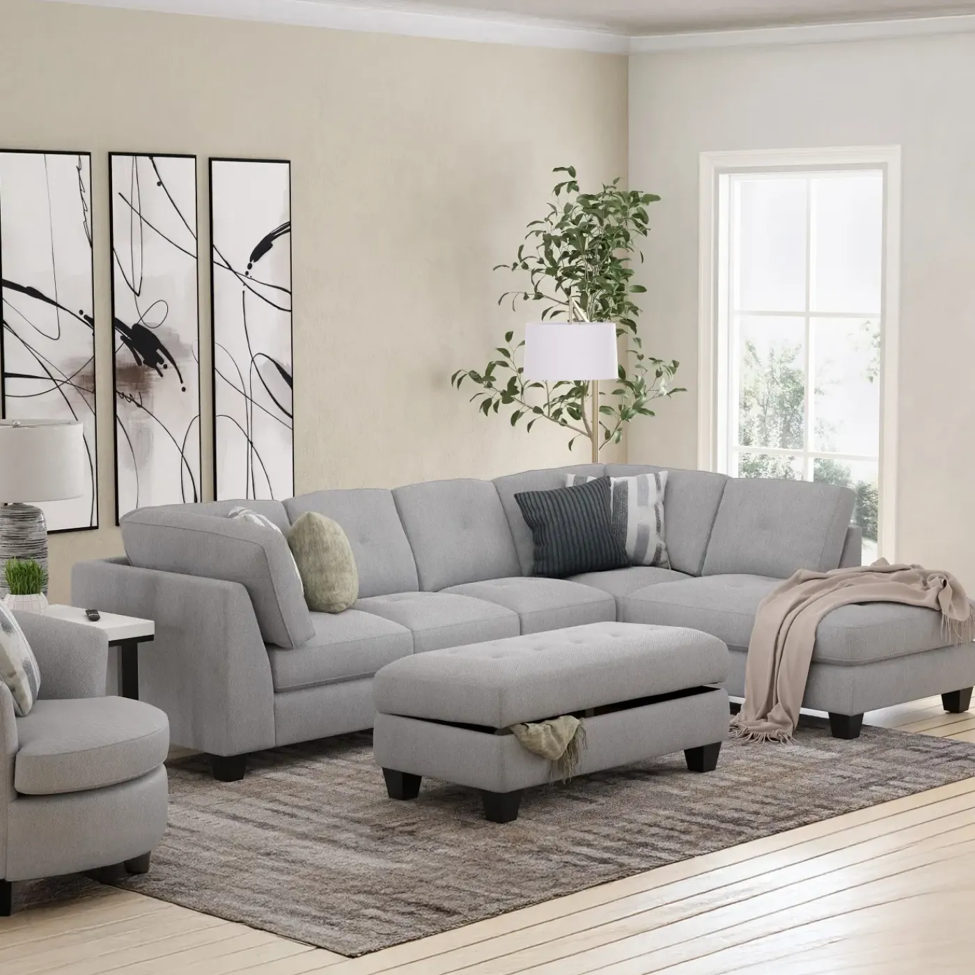 Discount Trinton 2pc Sectional with Right Chaise Living Room Sets|Sectionals