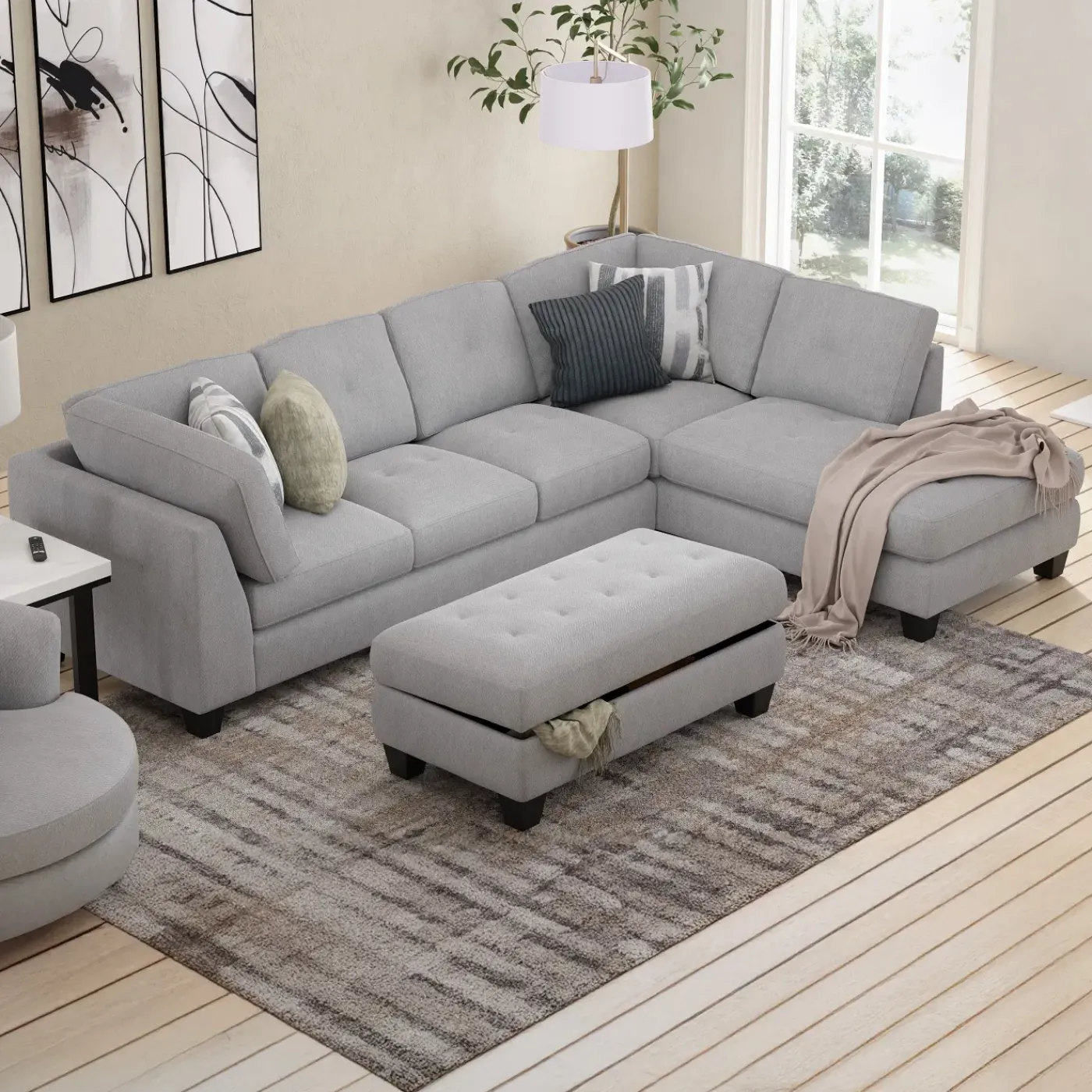Discount Trinton 2pc Sectional with Right Chaise Living Room Sets|Sectionals