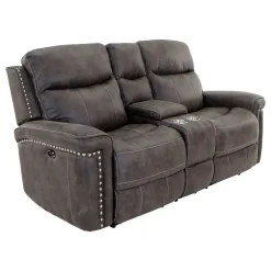 Triplex Power Reclining Console Loveseat Reclining Furniture