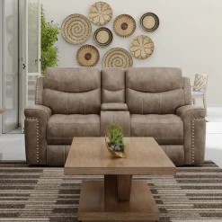 Sale Triplex Power Reclining Console Loveseat Reclining Furniture