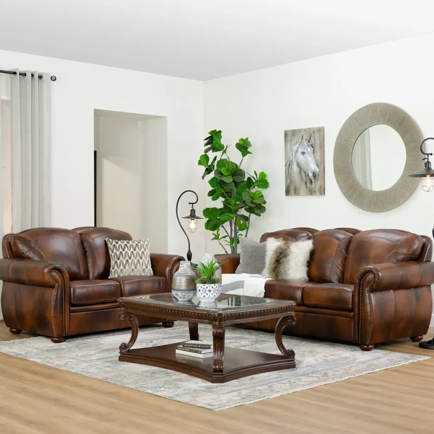 Clearance Tuscan Leather Living Room Set Living Room Sets
