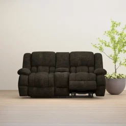 New Walker Manual Love Console Brown Loveseats|Living Room